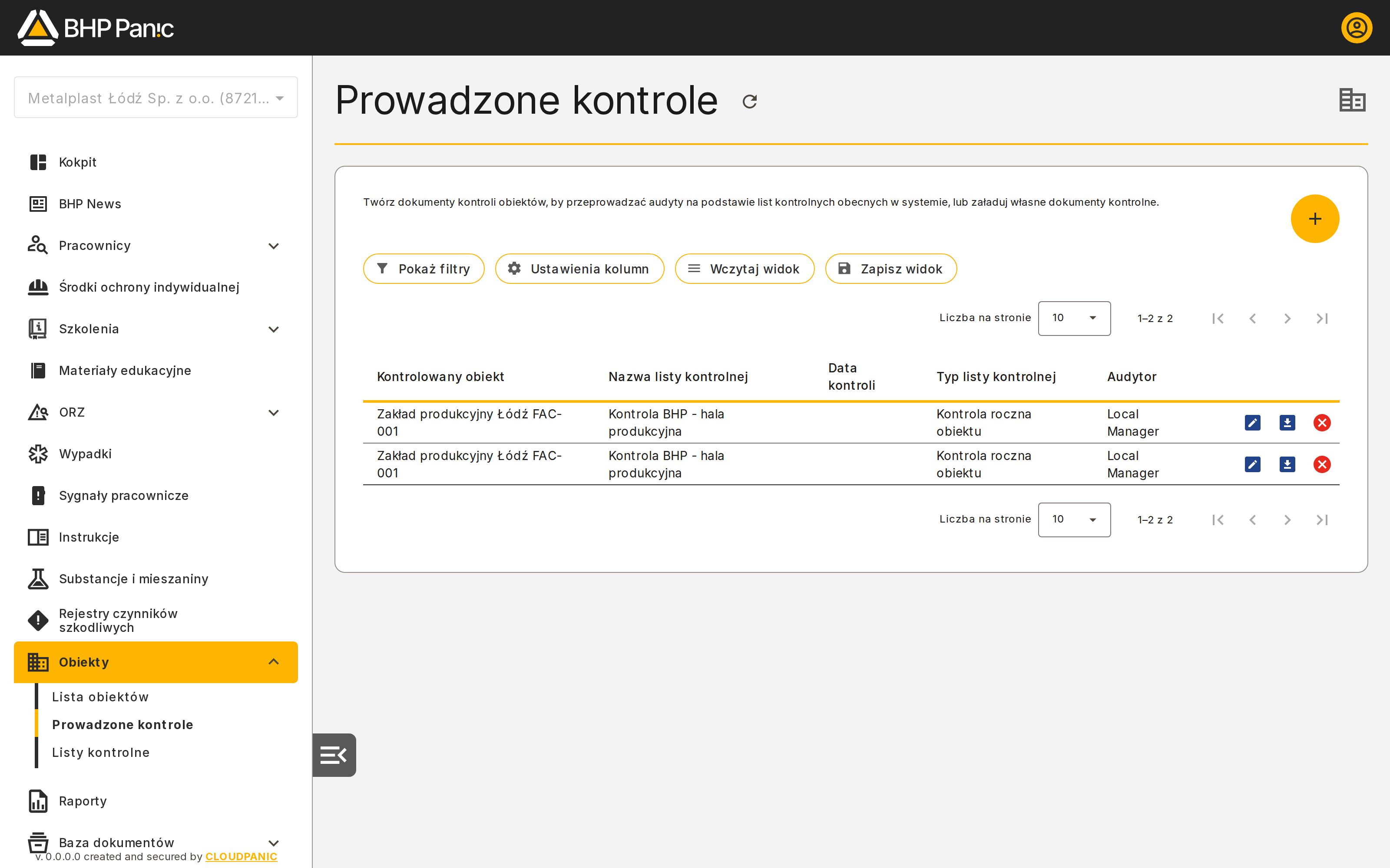 Prowadzone kontrole