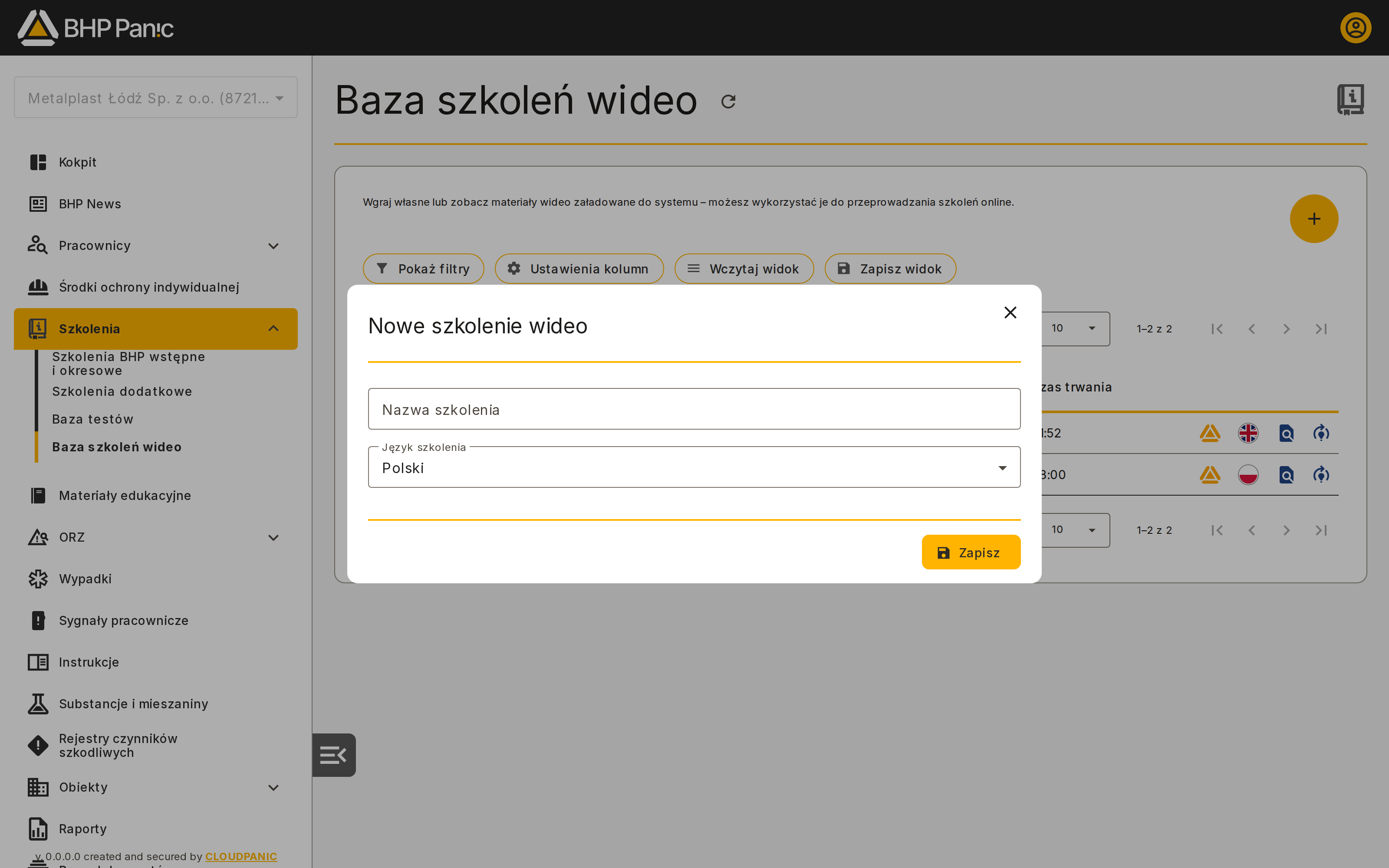 Okno Nowe szkolenie wideo